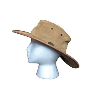 Barmah 1061HI Foldaway 50+UPF Suede Tan Unisex Hat Hiking Beach Festival M 7 1/8